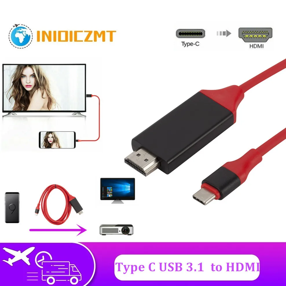 

USB 3.1 Type C to HDMI 1080P Adapter Cable 2M Type C to HDMI Cable For MacBook For Samsung Galaxy S9/S8/Note 9