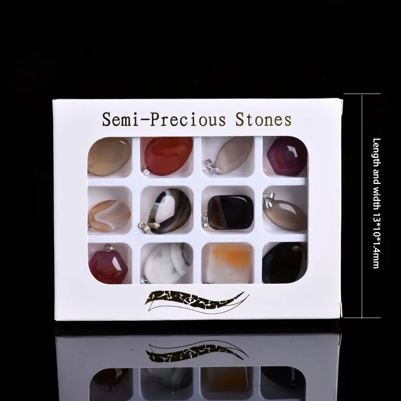 Набор из 12 в 1 ювелирное изделие с натуральным агатом кристаллом и минералом|Камни| |