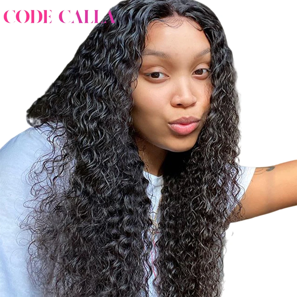 Code Calla Water Wave Wig HD Lace Frontal Wig 30inch Pre Plucked Wigs 13x4 Lace front Wig Human Hair Wigs Brazilian Curly Wigs