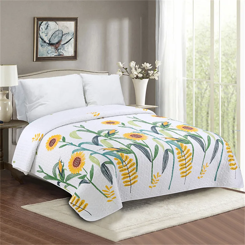 

Padded Bedspread on The Bed Plaid Summer Quilt Breathable Comforter Quilted Blanket Printed Bed Cover Tatami Sheet Home Coverlet