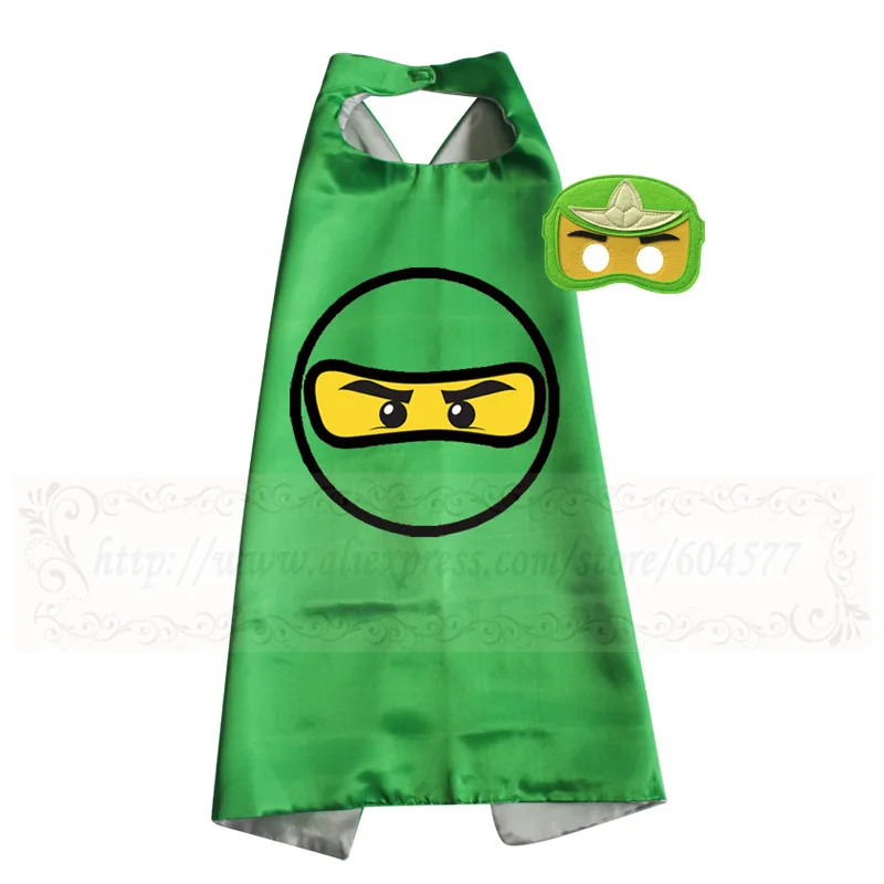Green Костюм ниндзя, накидки супергероя с масками, костюм для ролевых игр, дня рождения, вечеринки, вдохновленный наряд, Рождественский Костюм - Цвет: Green