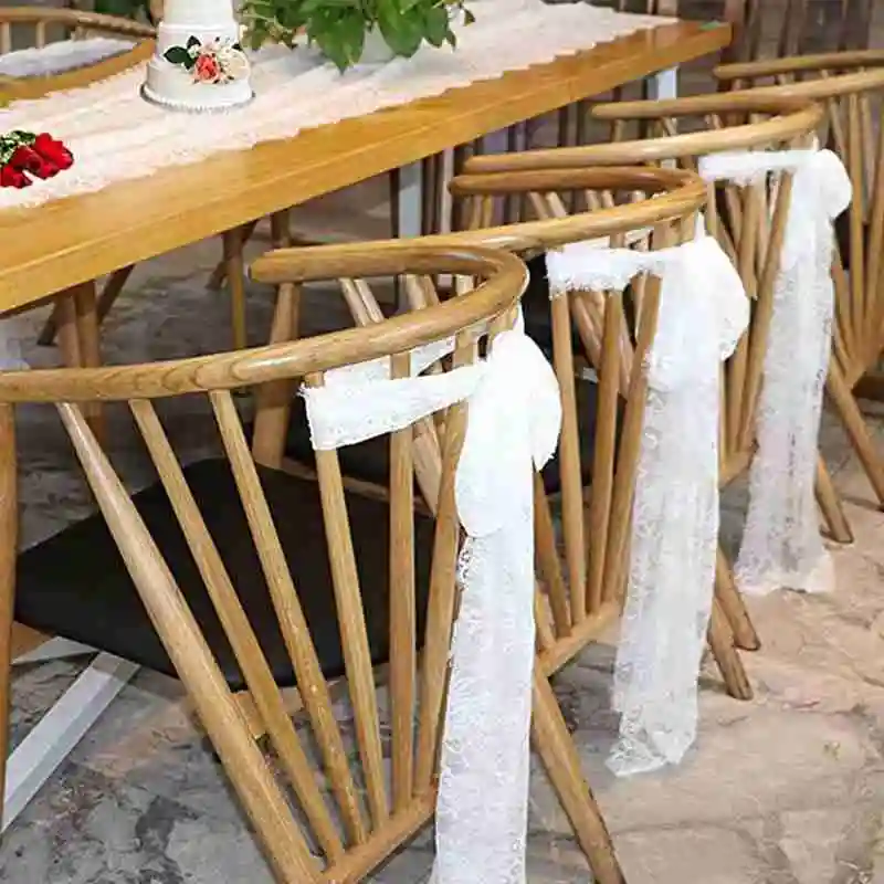 

1pcs 35x300cm White Floral Lace Table Runner Black Table Table Chair Wedding Party Baptism Cover Sash For Banquet Decoratio C8J7