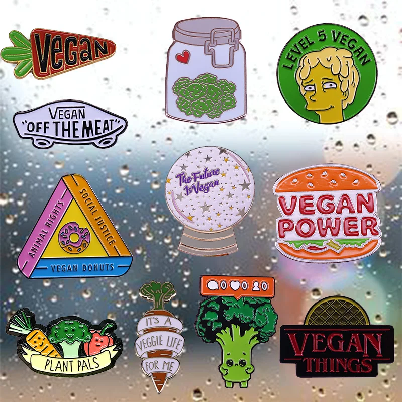 Брошь вегетерийская ветерианская эмалированная брошь в виде овощей