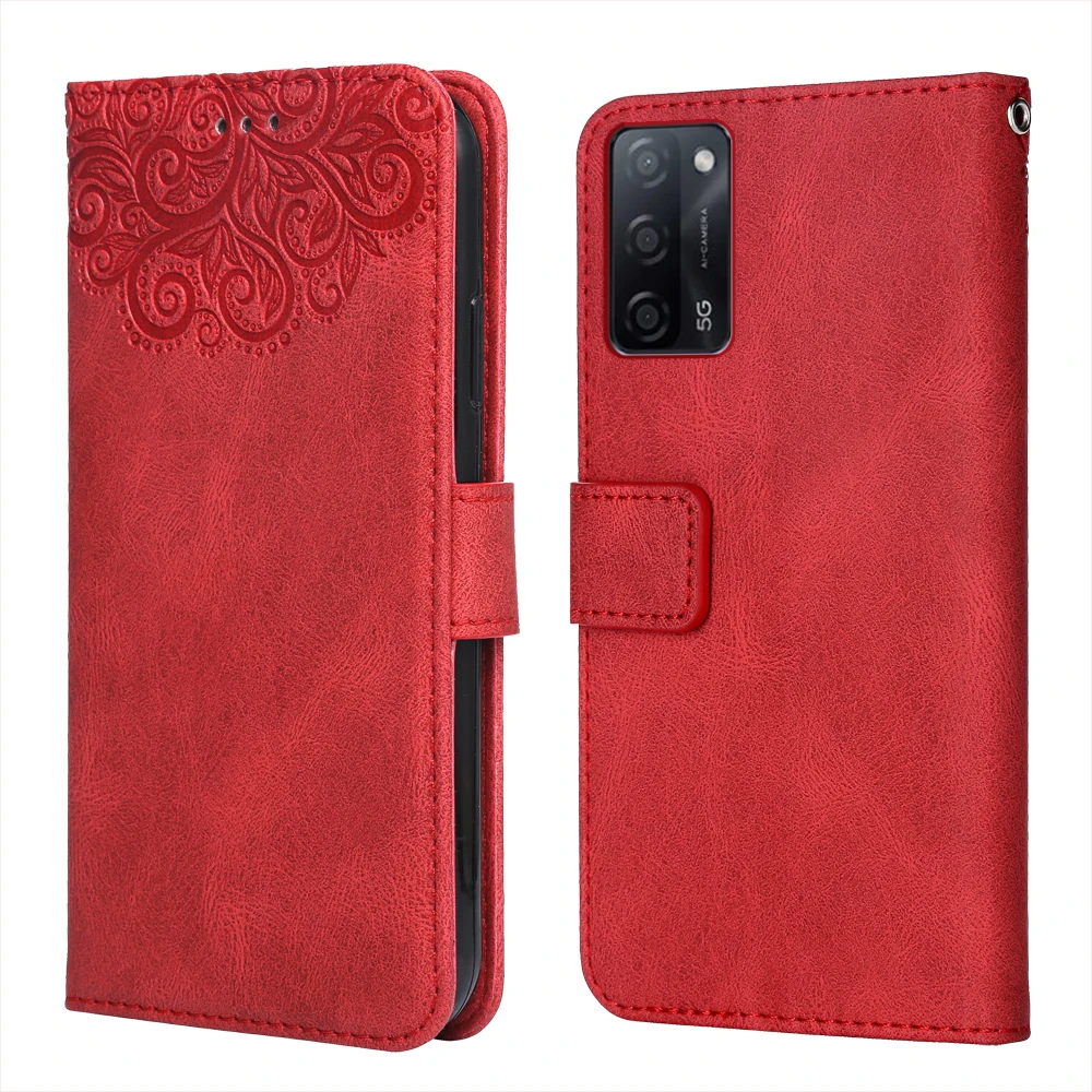 Роскошный кожаный чехол для OPPO A55 5G цветок тиснение PEMM00 PEMM20 PEMT00 PEMT20 захлопывающийся защитный чехол-кошелек для телефона чехол для OPPO A 55 5G крышка