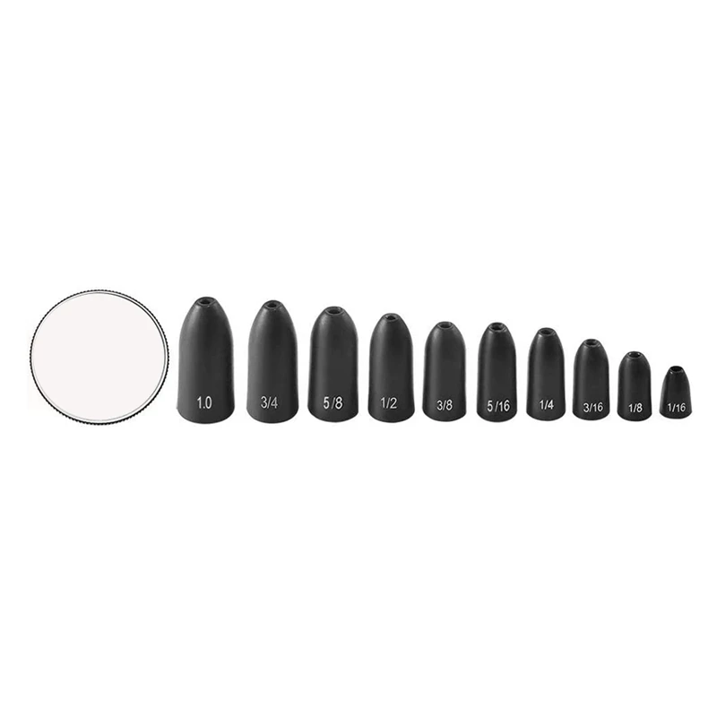 

10Pcs Tungsten Sinkers Fishing Weights Sizes Engraved Fishing Sinker Lure Fishing Accessory 3/4Oz & 5/8Oz