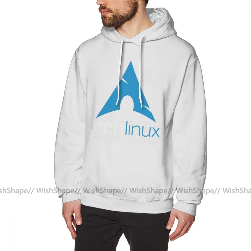 Linux худи Arch Linux товары толстовки Мужской Хлопковый пуловер с капюшоном с длинным рукавом зима XL уличная одежда красные милые толстовки - Цвет: White