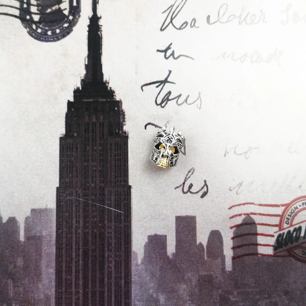 Бусины Череп рыцарь браслеты из стерлингового серебра 925 пробы 2021 новые летние