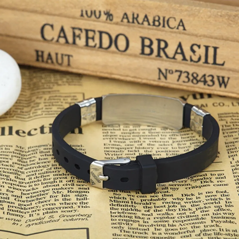 Men Bracelet Stainless Steel Hand Chain Jewelry Silicone Creative Black Trendy Shape Classic Bangle Fashion New 2020 | Украшения и