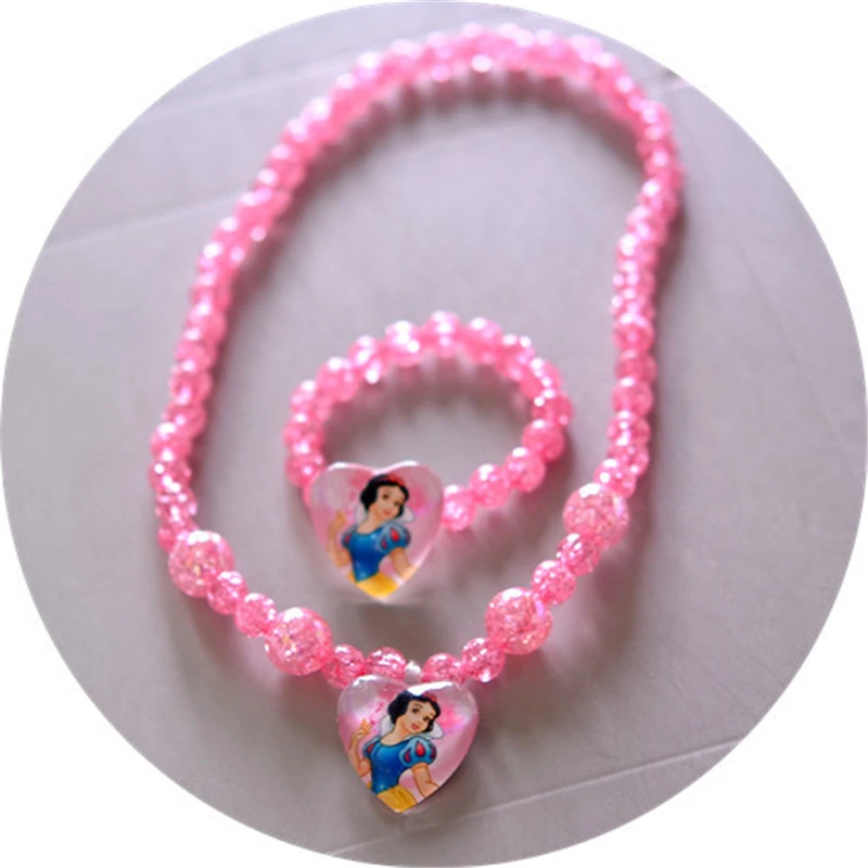 2 шт./лот диснеевских мультфильмов Холодное сердце детское ожерелье + браслеты