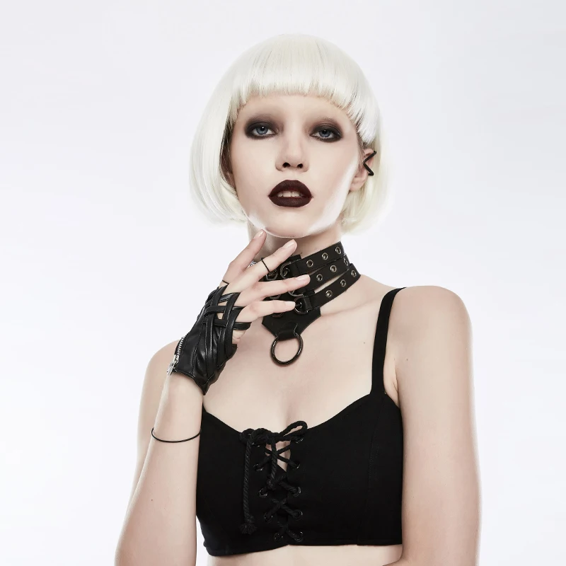 Перчатки PUNKRAVE женские в готическом стиле однотонные черные перчатки с