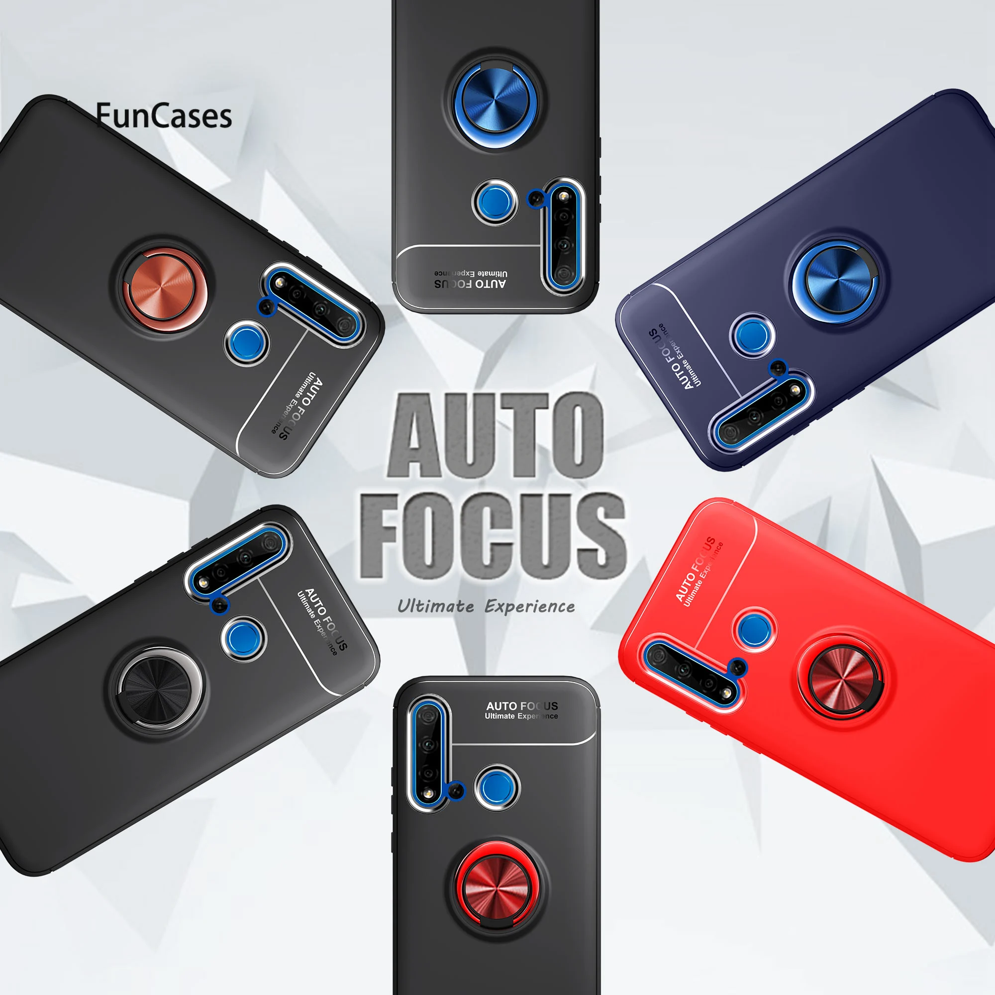 Чехол-накладка для Huawei P20 Lite 2019 с магнитным кольцом-держателем | Мобильные