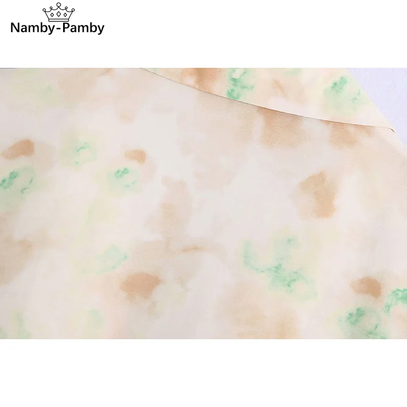 

Women 2021 Fashion Khaki Tie Dye Print Shirt Casual Women Full Women Short Sleeve Shirt Chic