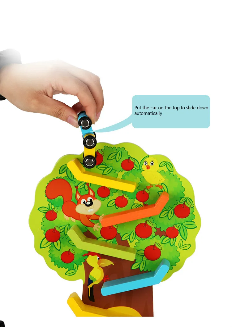 Деревянные трековые игрушки для автомобиля скользящие машины гонки 4 слоя