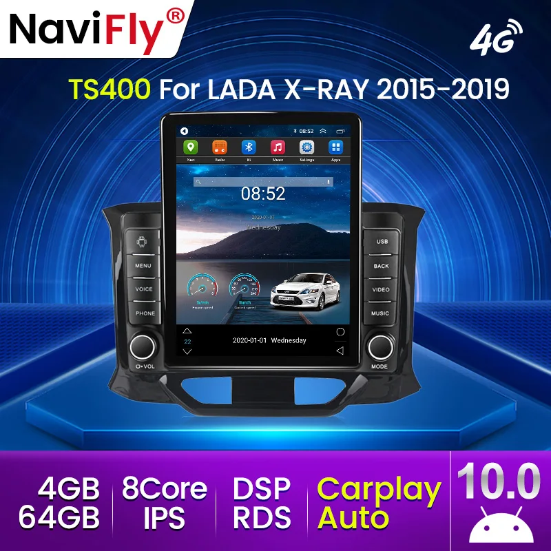 Android 10 Carplay 4G LTE For Tesla Vertical Car Radio GPS Multimedia Player for LADA Xray X ray 2015 2016 2017 2018 2019 2 DIN |