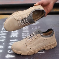 high cut safety insurance shoes mens anti smashing steel toed safety shoes upper neat lightweight protective work shoes