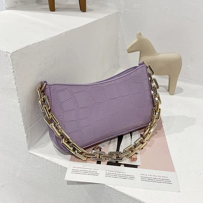 

Luxury Designer Handbag Black Kawaii Baguette Women's Trendy Stone Grain Texture Underarm Shoulder Bag Cute Purses Crossbody