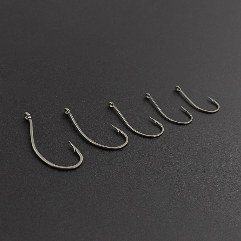 50pcs Coated High Carbon Steel Barbed hooks Carp Fishing Hooks Pack Tackle Accessories 8015