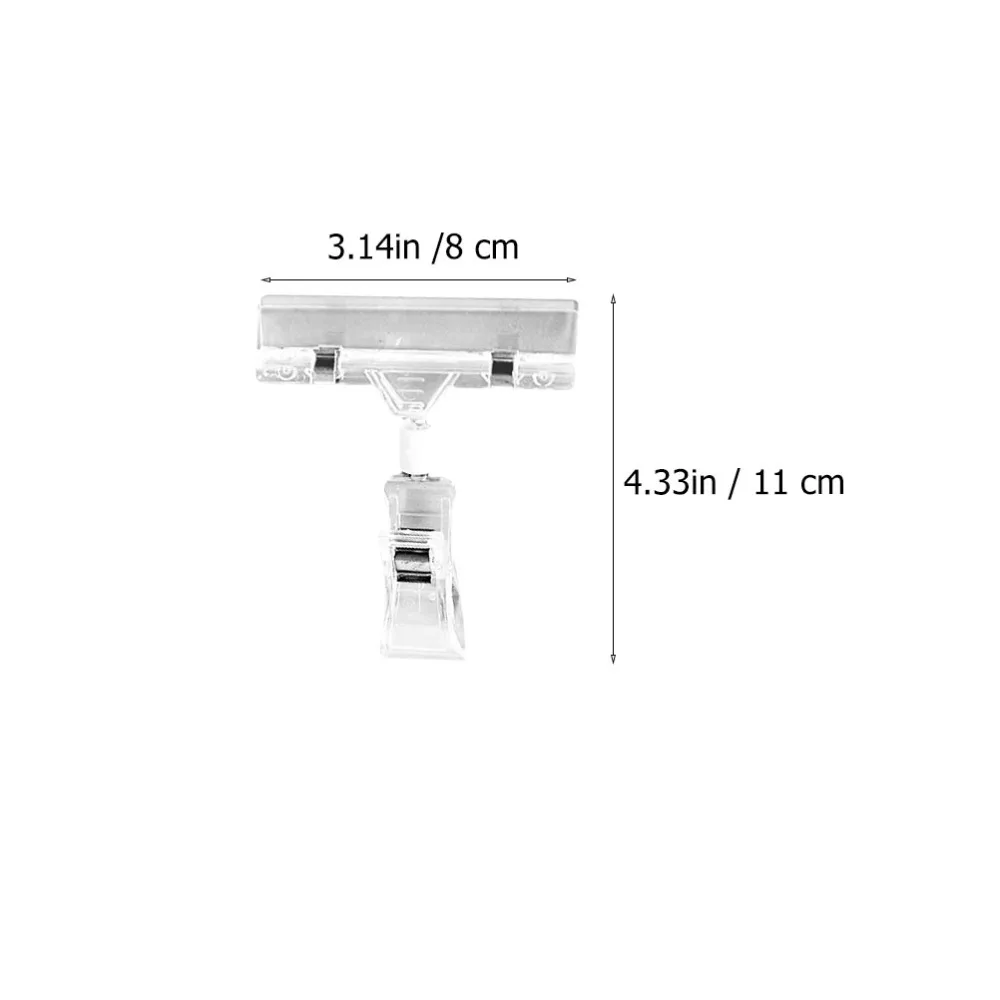 

25pcs Clear Price Tags Holder Label Holder Clamp Clip-on Holder for Supermarket
