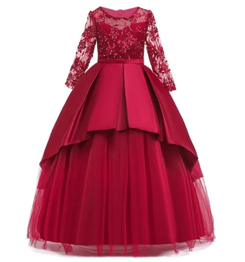 2021 женское свадебное платье стразы с длинными рукавами для первого причастия