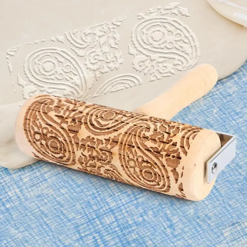 Рождественское лазерное тиснение Скалка тесто выгравированный ролик DIY