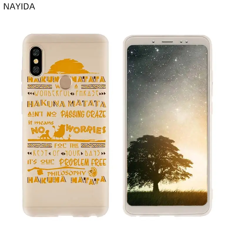 Мягкий чехол для телефона Xiao mi 9 8 mi A1 A2 A3 lite F1 6 5X se для Red mi Note 8 7 6 5 Hakuna Matata Lion King - Color: 3D printing 10