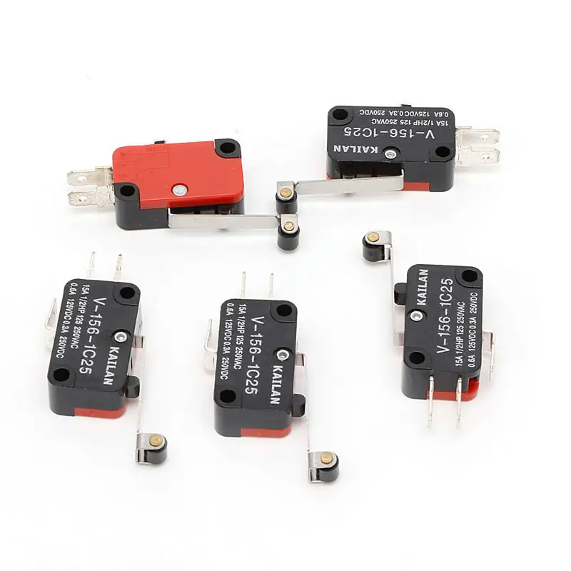 

5Pcs Lot V-156-1C25 Micro Limit Switch Long Hinge Roller Momentary SPDT Snap Action