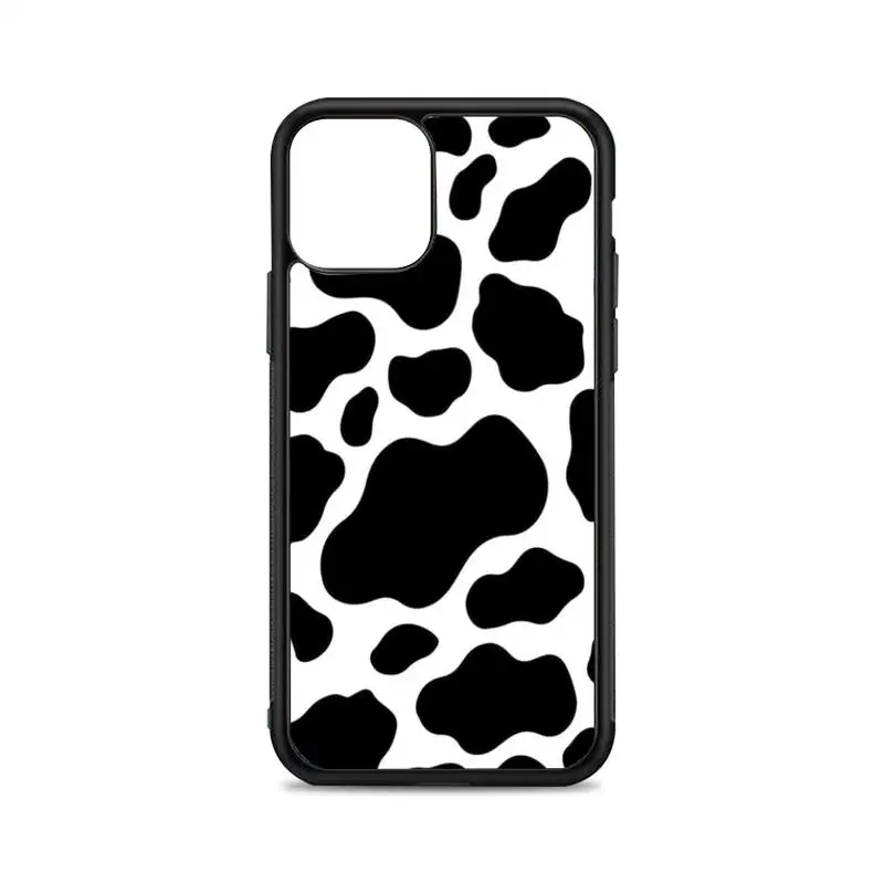 

Cow Print Black White Phone Case for iPhone 12 mini 11 pro XS Max X XR 6 7 8 plus SE20 High quality TPU silicon cover