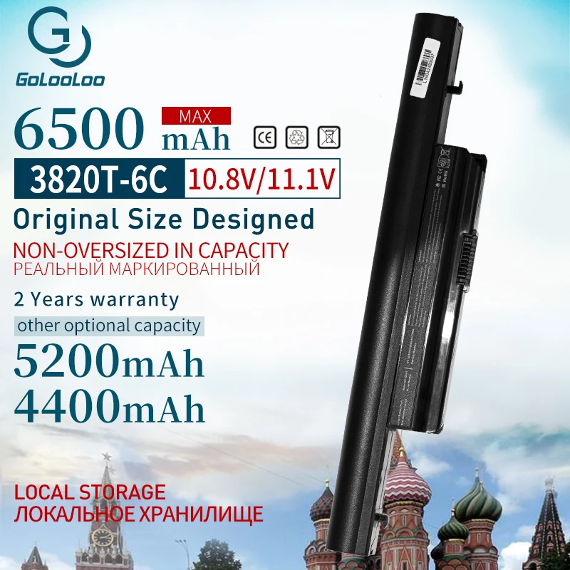 

Аккумулятор Golooloo для ноутбука ACER Aspire 3820T 4745G 4820T 5820T 5745G 3820TZ AS10E7E AS10B7E, 6 ячеек