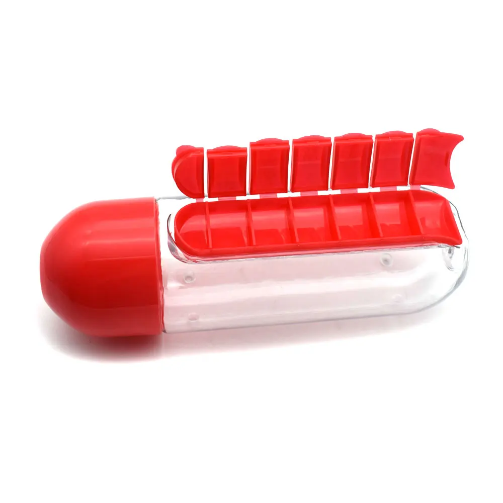 Sweettreats 600ML Water Bottle Sports Combine Daily Pill Box Organizer Drinking Bottles For Plastic Leak-Proof Tumbler | Дом и сад