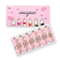 6pcs makeup lipstick flower crystal lip balm kit cosmetics lips moisturizer temperature color change kit wholesale lipstick