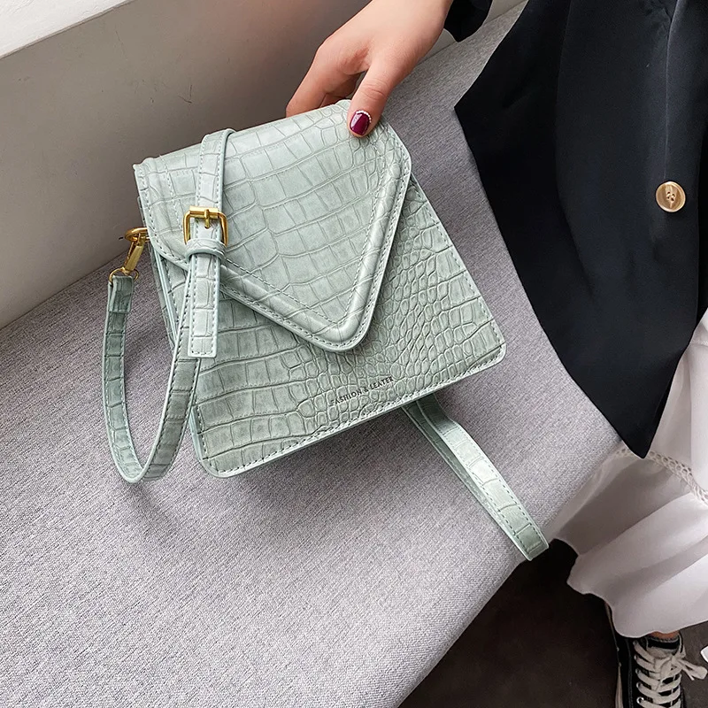 Женская сумка 2020 новый бренд ретро крокодиловый узор квадратный плечо почтальон