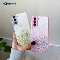bling glitter phone cases for samsung galaxy s21 s20 plus ultra note 20 pro a32 a52 a72 5g a51 a71 clear shockproof back cover
