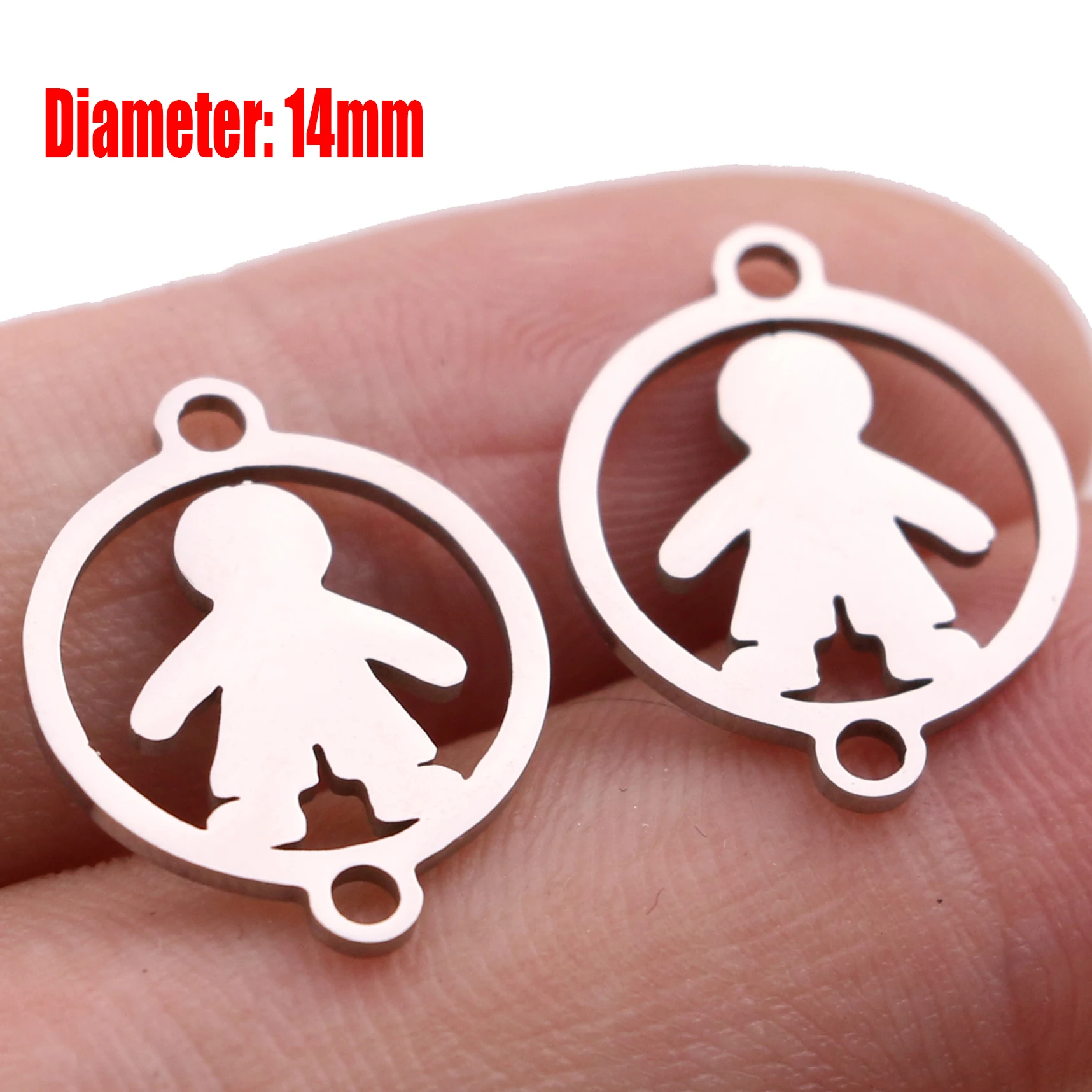 5pcs Family Chain Stainless Steel Pendant Necklace Parents and Children Necklaces Gold/steel Jewelry Gift for Mom Dad New Twice - Цвет: Steel 24