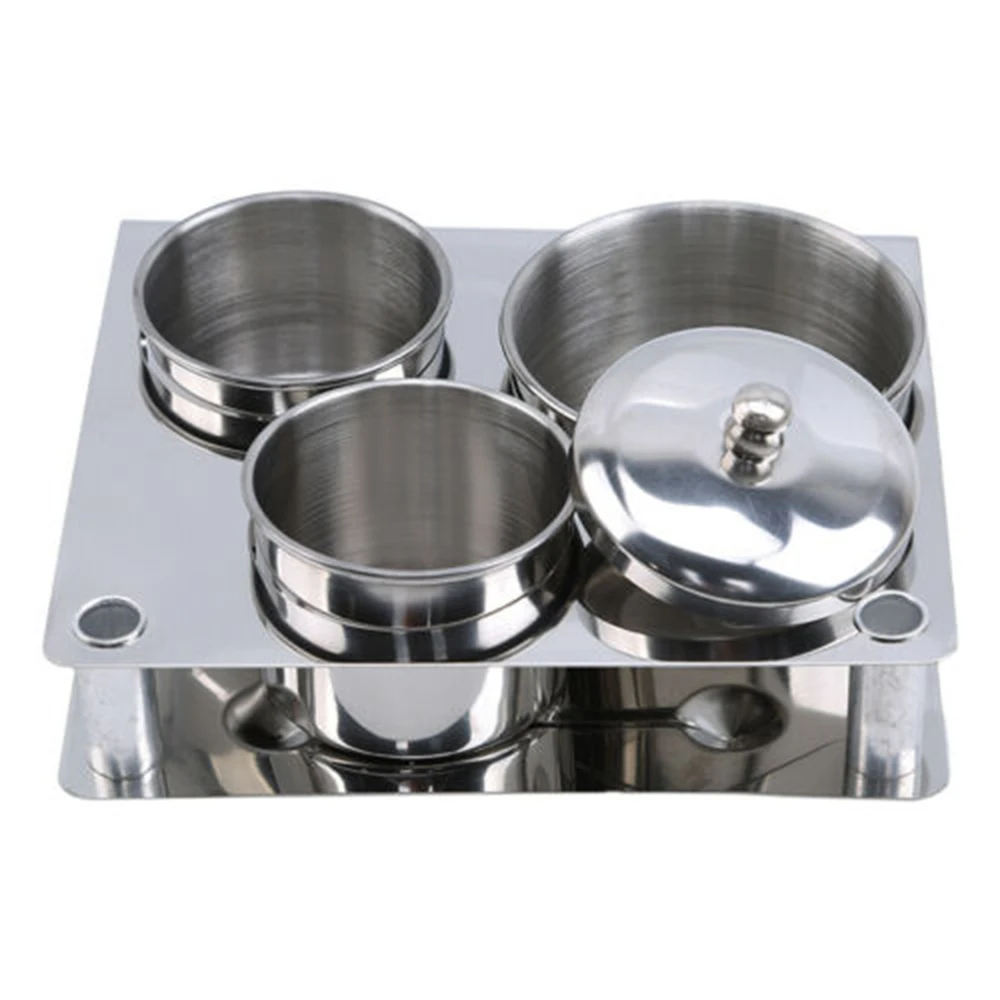 

3pcs Stainless Steel Metal Dappen Dish / Lid Bowl Cup Crystal Nail Art Tips Tools For Mixed Acrylic Liquid Powder