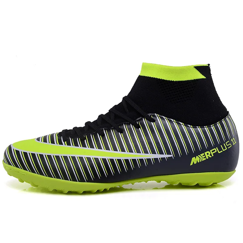 

Men's Soccer Shoes High Ankle Cleats Teenager Breathable Sneakers Size 35-46 Kids Grass Training FG / TF Antiskid Football Boots
