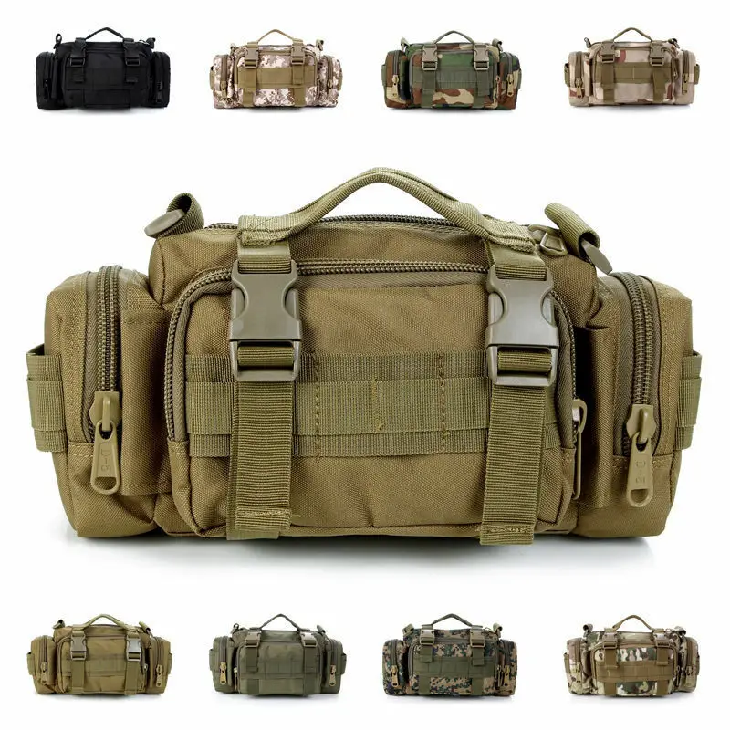 

Тактическая поясная сумка, нагрудная Сумочка через плечо, военная 3-сторонняя Сумка Molle для кемпинга, треккинга, пешего туризма