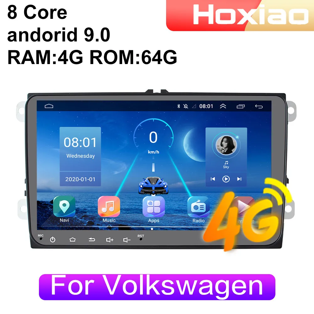Автомобильный радиоприемник 4G 8 ядер Android 9 0 навигация GPS для VW Volkswagen SKODA GOLF 5 6 POLO