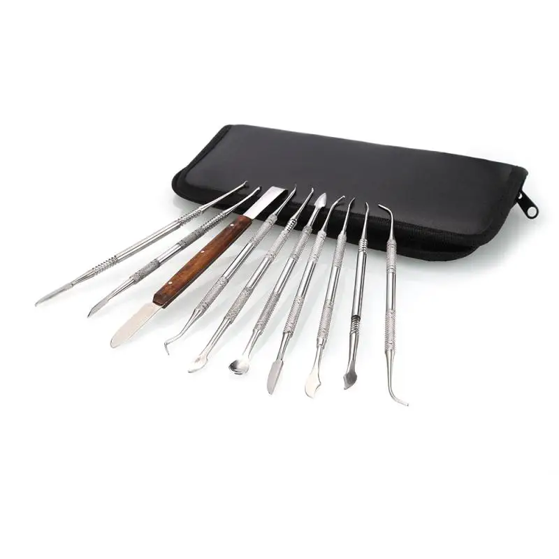 10 шт./компл. Нержавеющая сталь комплект Воск Резьба Набор инструментов