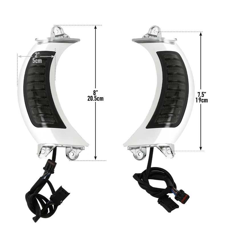 

Motorcycle Chrome LED Side Marker Turn Signal Light for Touring Road Glide 2015-2019