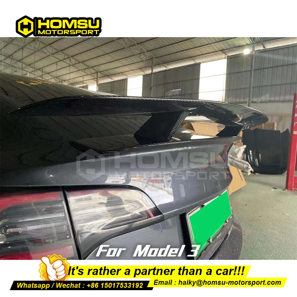 Спойлер для модели t-esla 3 спойлера из сухого углеродного волокна блестящие черные