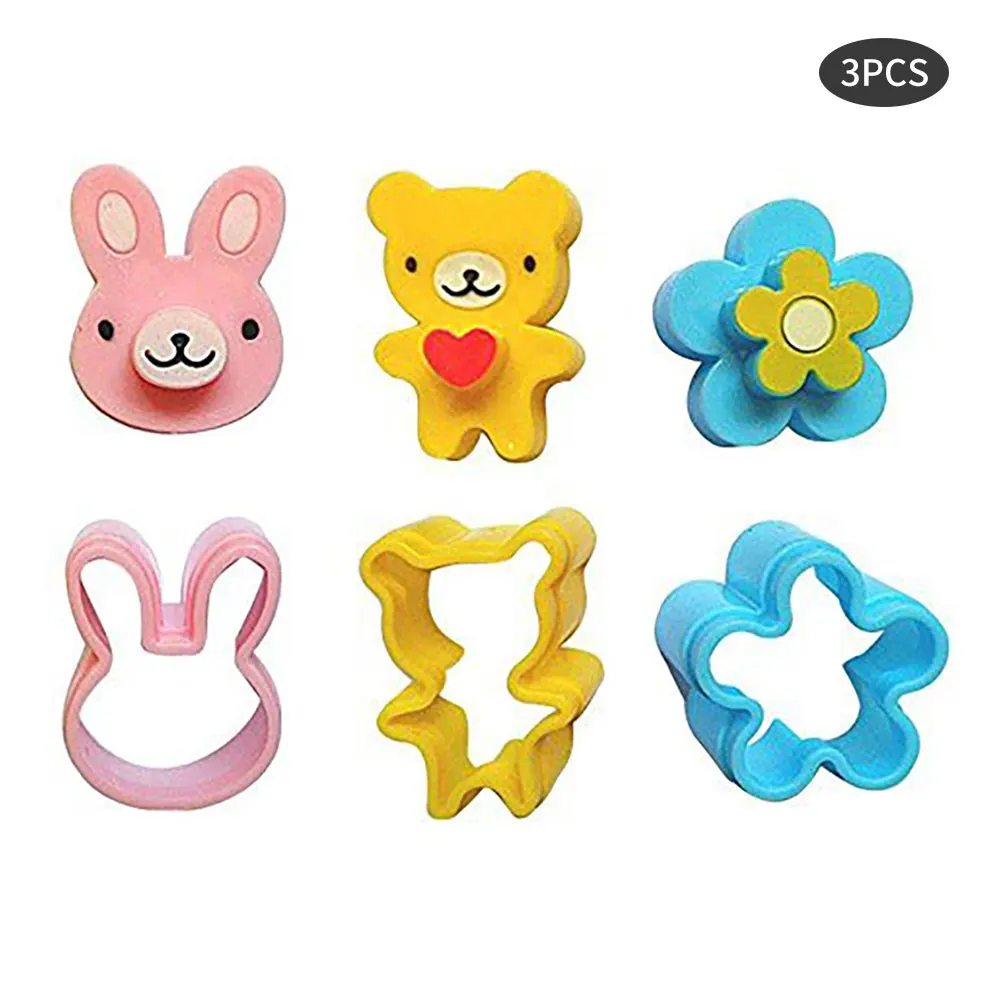 

3PCS Cake Molds Sandwich Bread Mold Cartoon Silicone DIY Cookie Toast Maker Tool