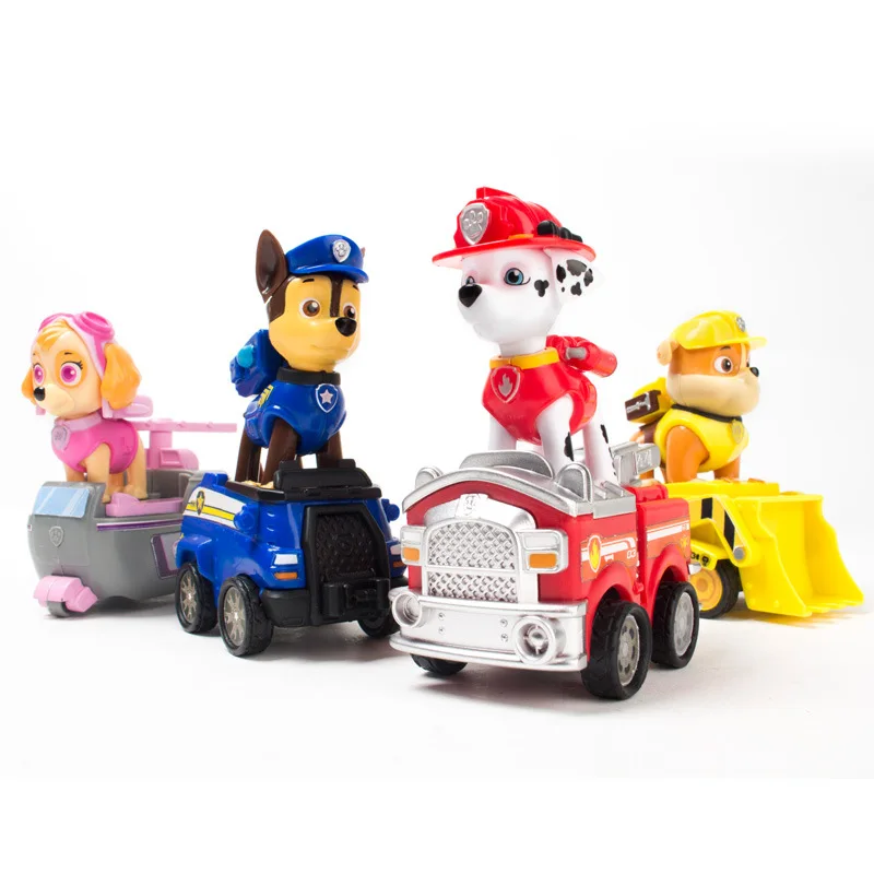 

Genuine Barking Team Great Contribution Toy Set Building Block Archie Patrol Pull Back Car Dog Set Toy Action Figure Gift
