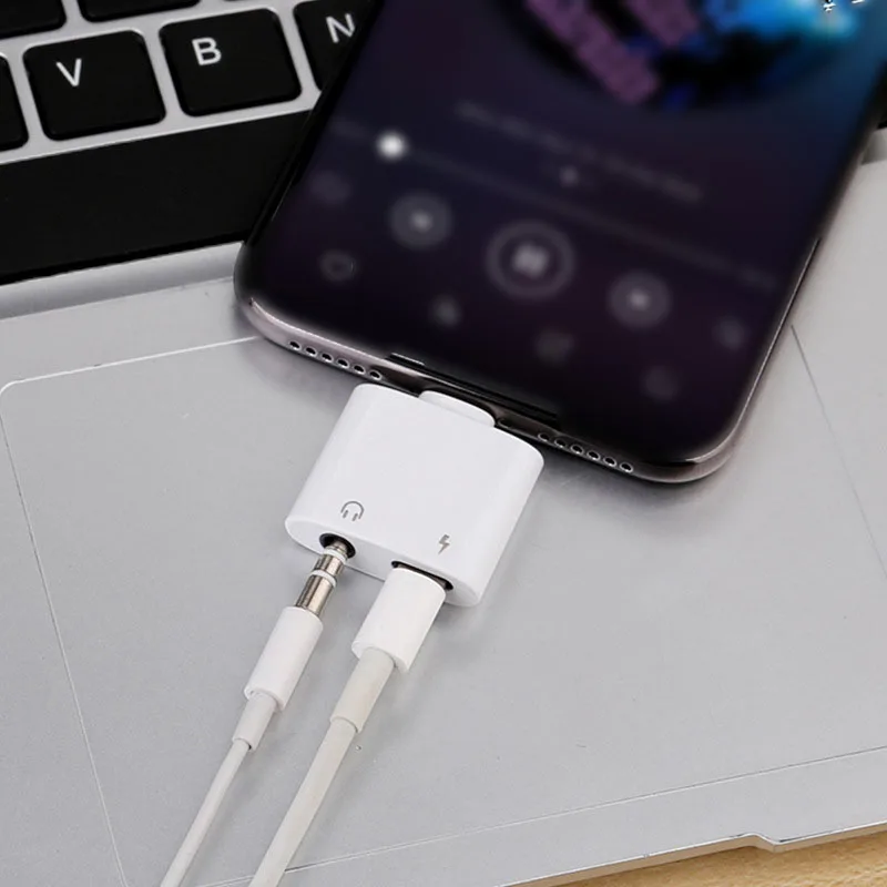 Два порта в кабель наушники зарядное устройство адаптер для IPhone XS Max X 10 XR 7 8 Plus сплиттер аудио вызов музыкальные разъемы