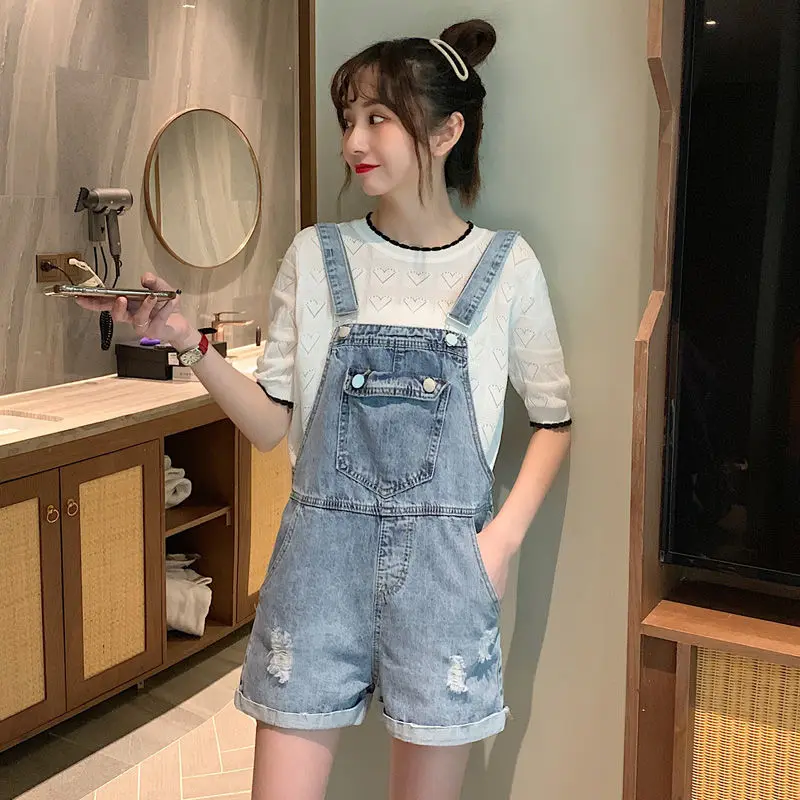 Женский джинсовый комбинезон летние комбинезоны из джинсовой ткани женские