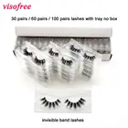 3060100 пар ресниц с лотком без коробки 3D норковые ресницы невидимые ресницы натуральные длинные прозрачные Ленточные ресницы 3D ресницы