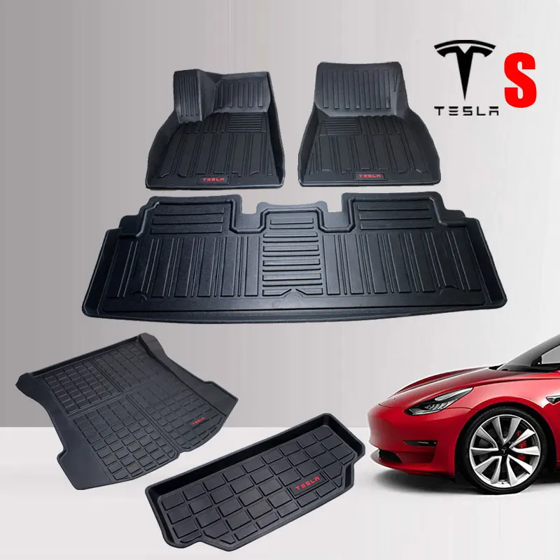 Резиновые автомобильные коврики TPO для плавания Tesla Model S 2014 2018 2019 аксессуары