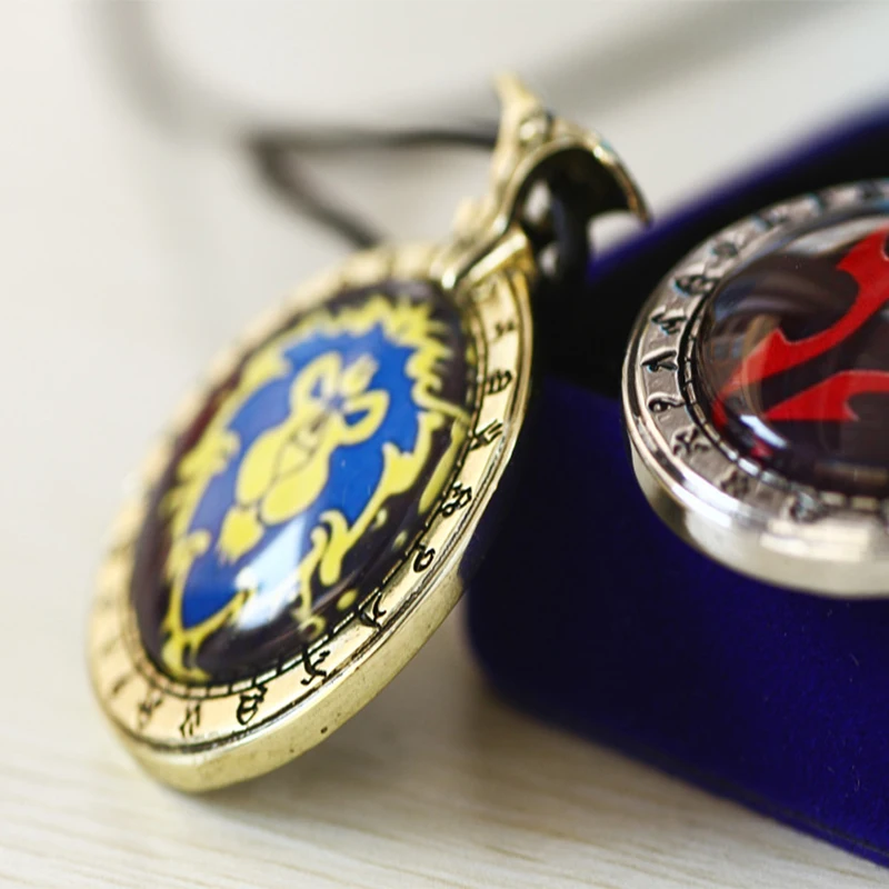 FIMAODZ Новая мода игра ожерелье красная Орда Знак Голова льва стеклянная подвеска