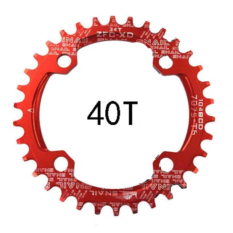 Велосипедное колесо MTB, круглая звездочка, 32 T/34 T/36 T/38 T/40 T/42 T, зубчатая звездочка, велосипедное кольцо, круг, шатун, велосипедные части - Цвет: red 40T