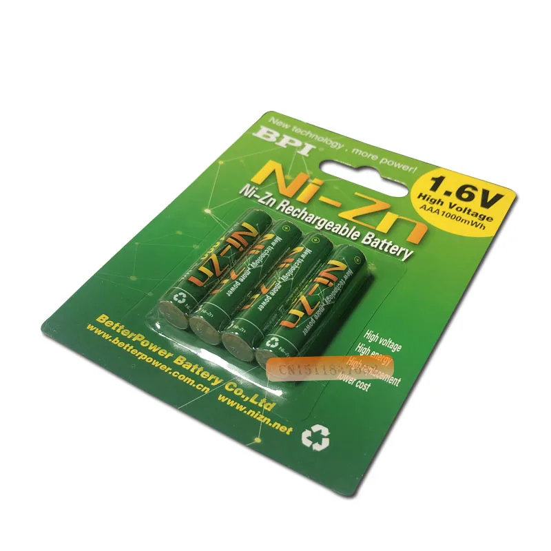 12 шт./лот 1 6 в aaa 5 МВтч перезаряжаемая батарея nizn Ni-Zn AAA мощная чем