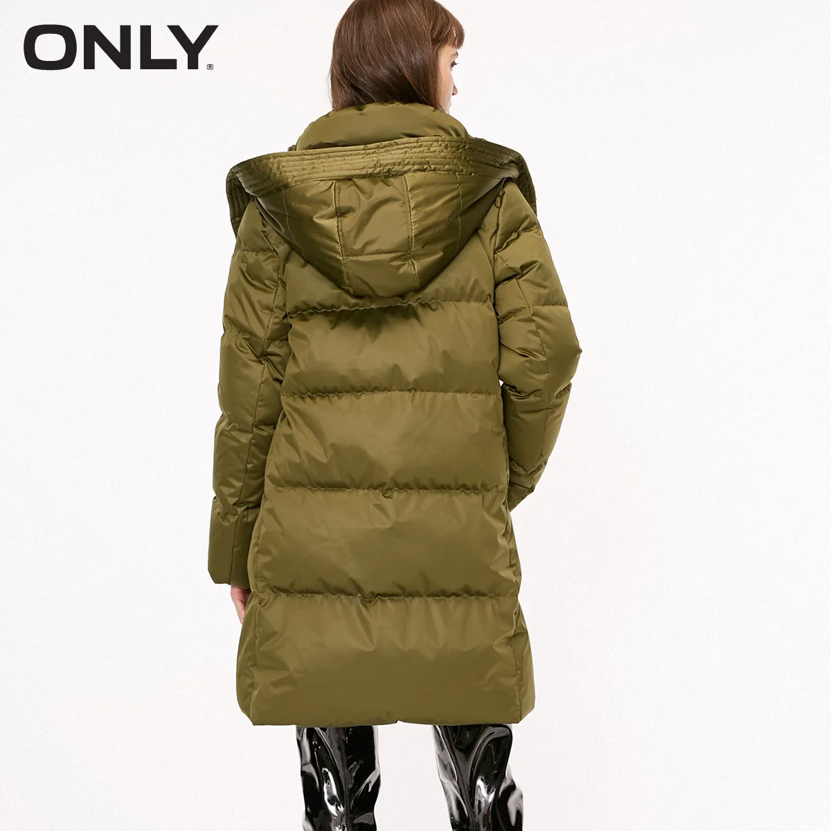 ONLY большой карман бархатный женский зимний средней длины пуховик куртка | 118312565|
